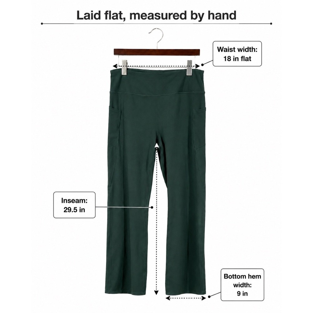 GAIAM Flare Yoga Pants Women Extra Large Green High Rise Pockets Athleisure - Picture 5 of 14